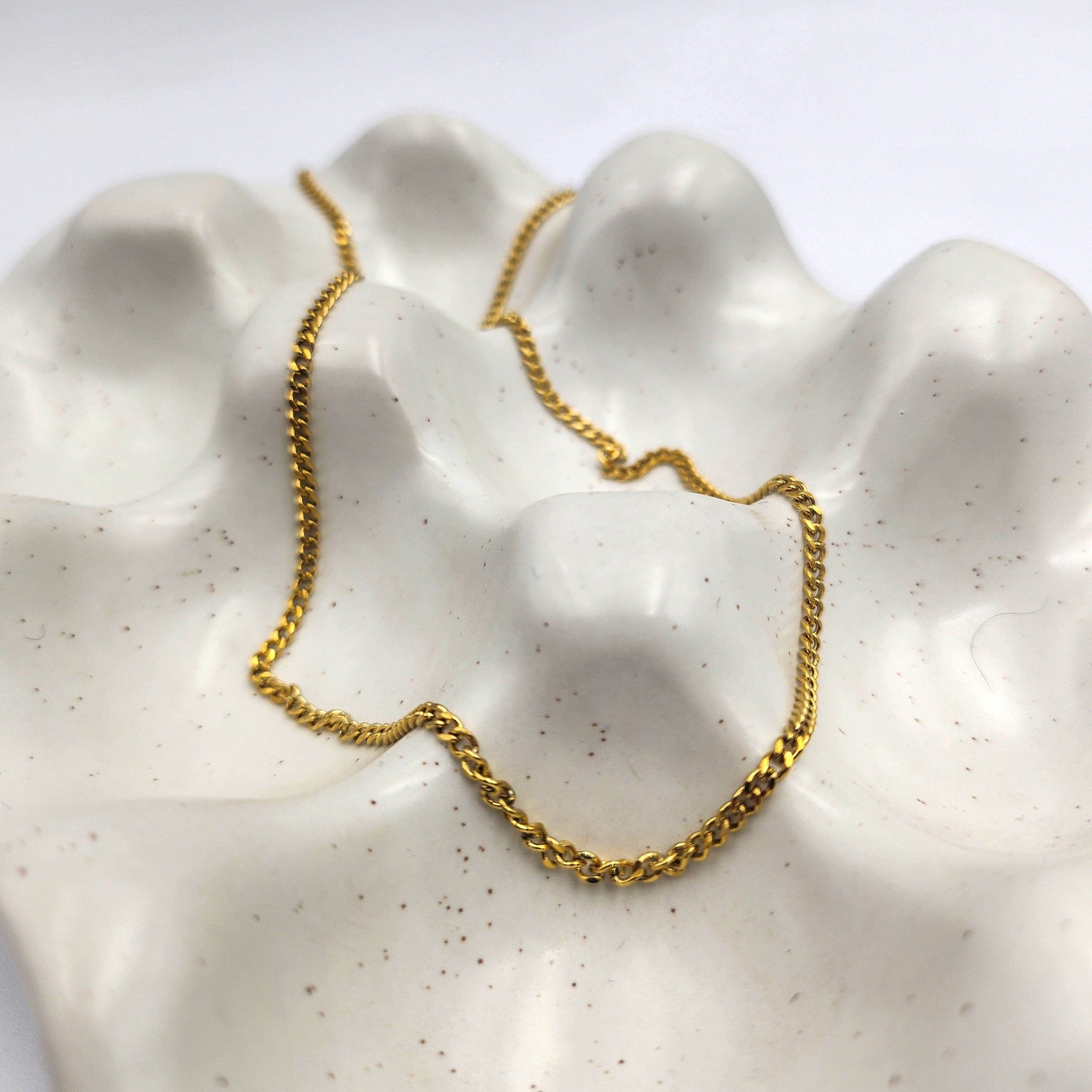 Golden Curb Chain Necklace