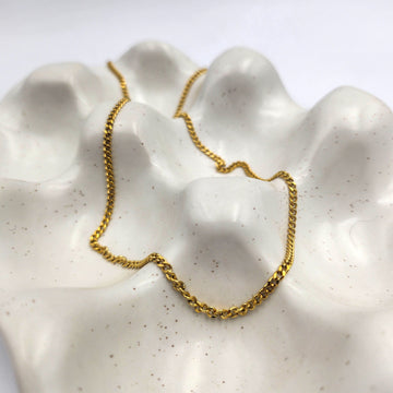 Golden Curb Chain Necklace