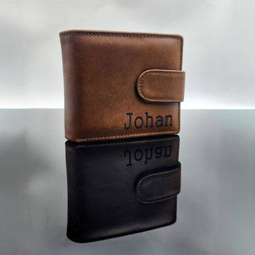 Real Bovine Leather Snap Closure Wallet