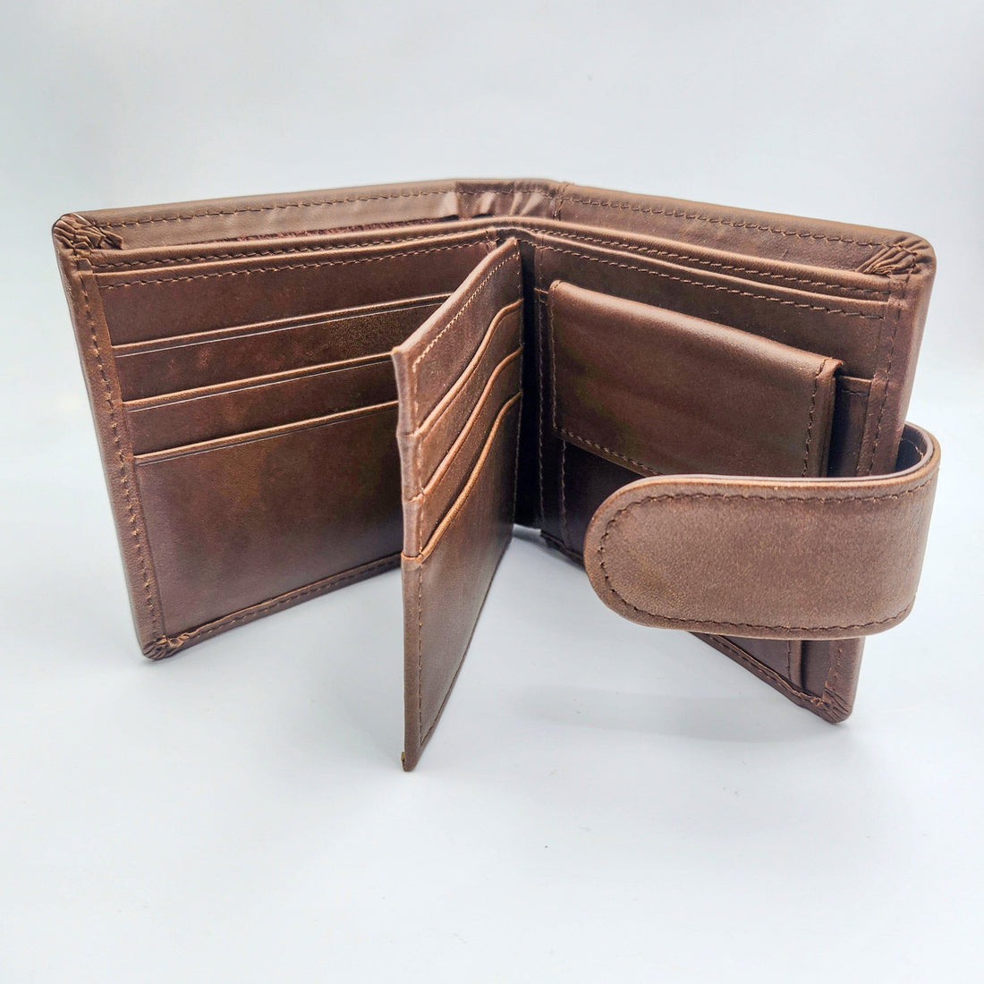 Real Bovine Leather Snap Closure Wallet