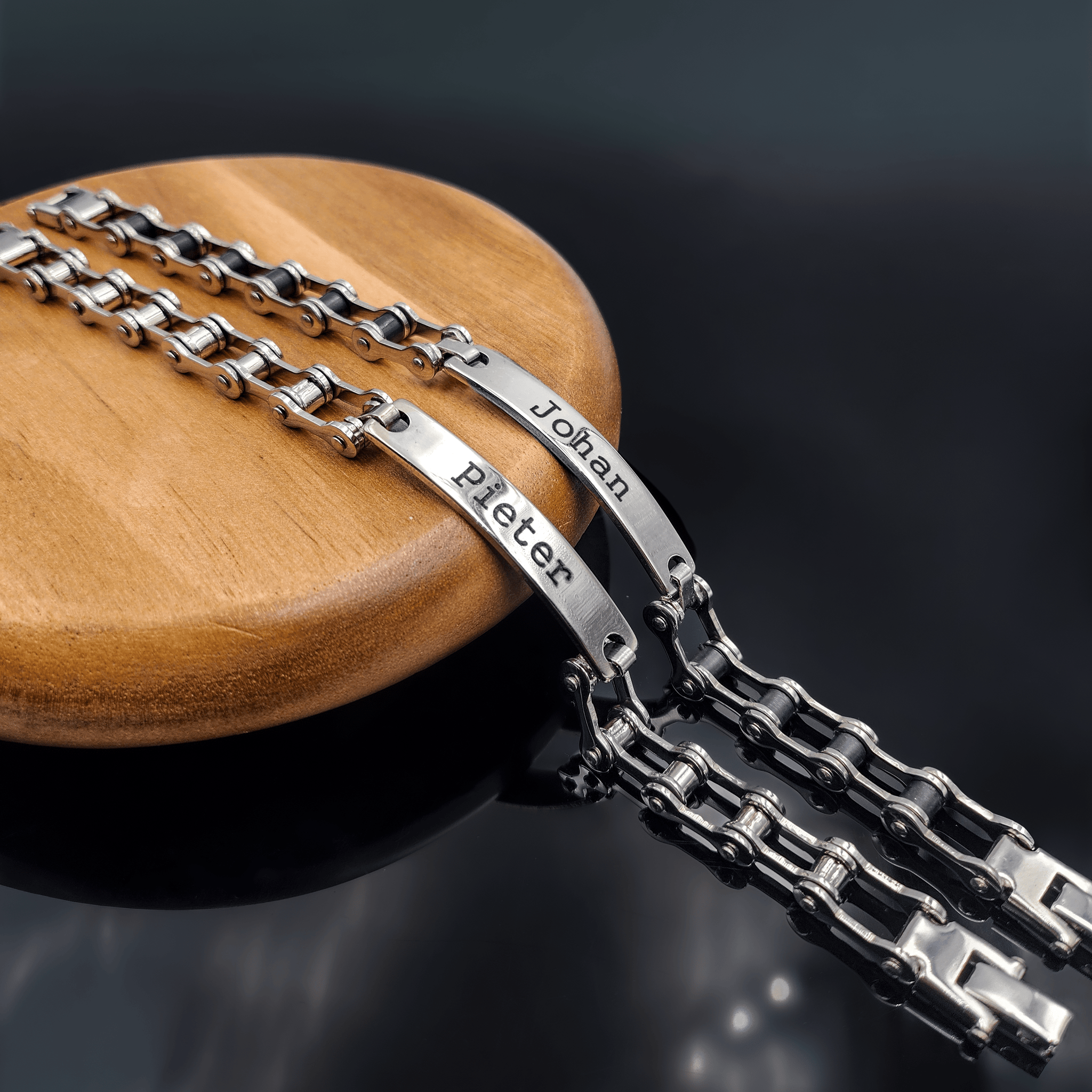 Personalized Bike Chain ID Bracelet