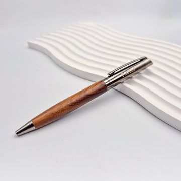 Wooden Grip Pen including Embossed Pen Pouch