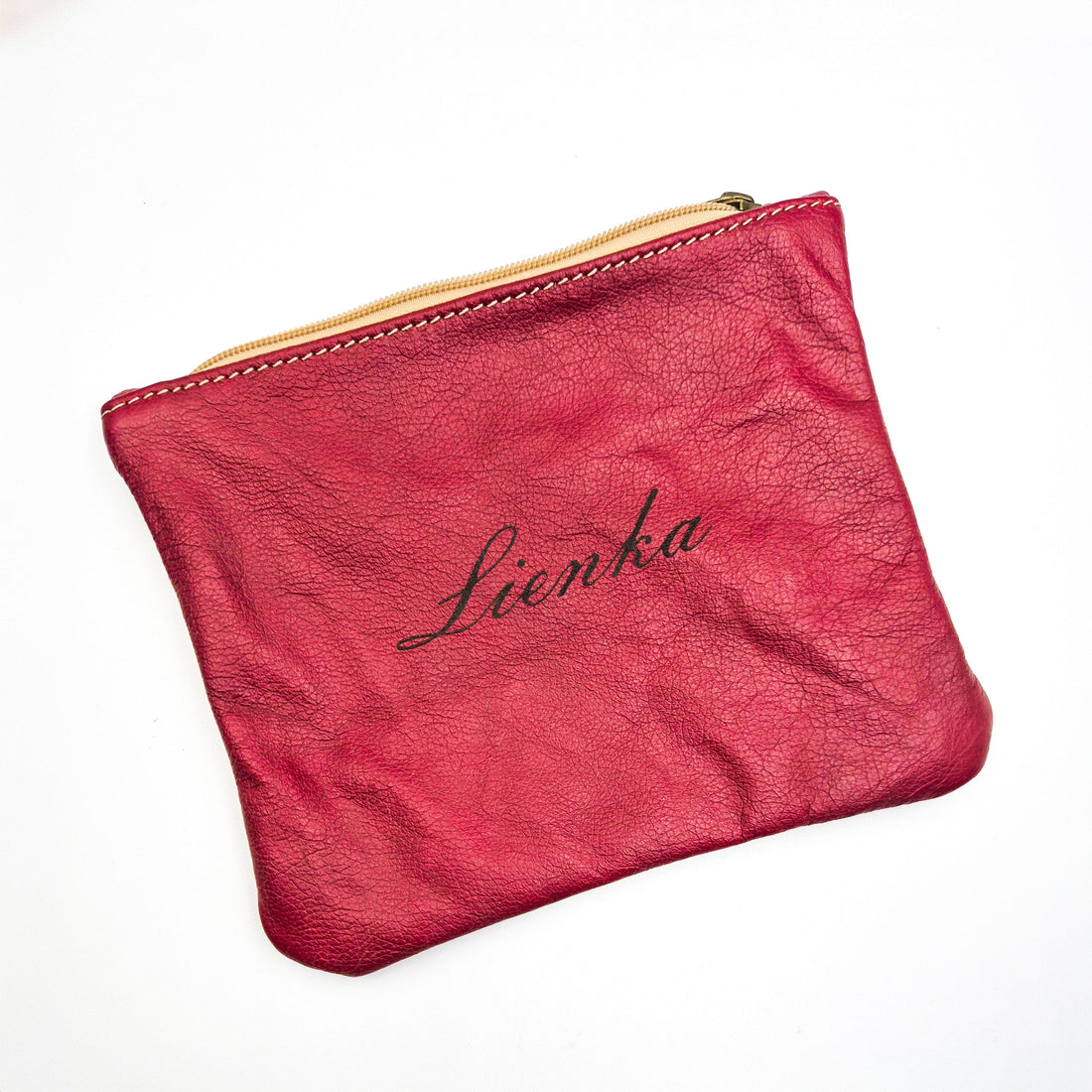 Personalised Real Leather Make-Up Bag