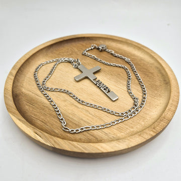 Pre-cut James Cross Cutout Name Necklace