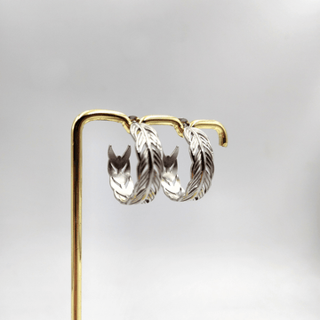 Lustrous Feather Open Hoops