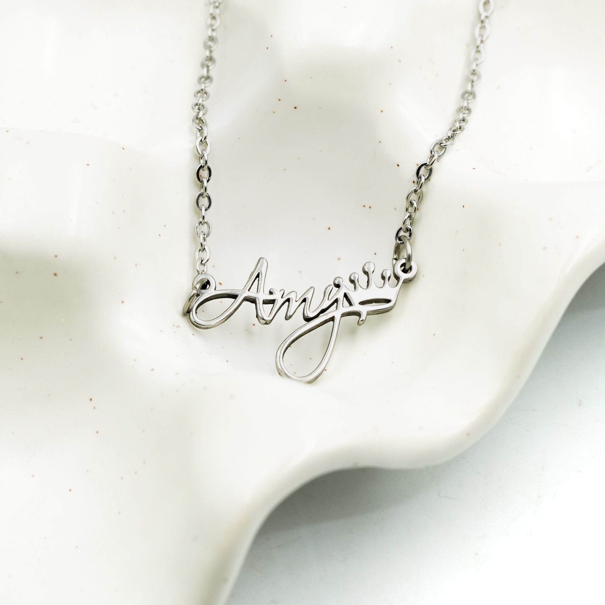 Script Font Cutout Name Necklace