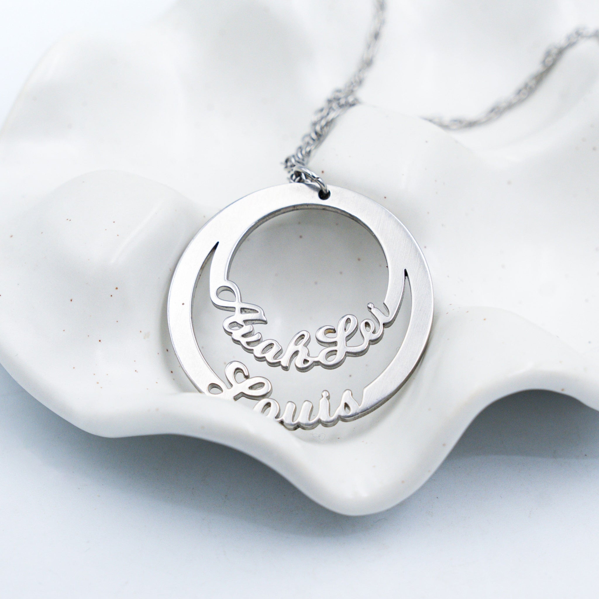 Circle Cutout Name Necklace