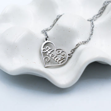 Artisan Name Cutout Heart Necklace