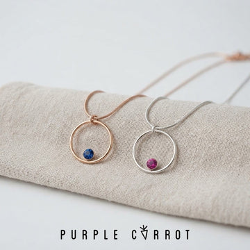 Birthstone Open Circle necklace