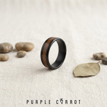 Black Faux wood Fusion Ring