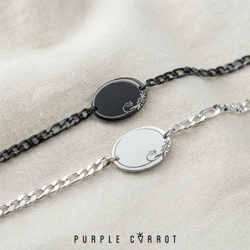 Bold Oval Disc Border Bracelet