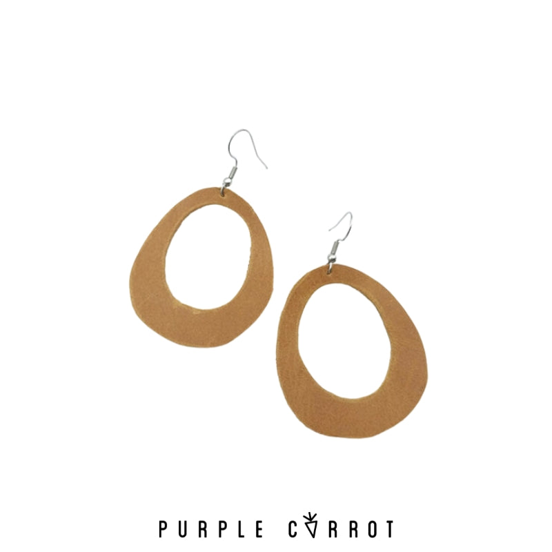 Colored leather drop earrings