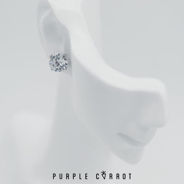 ASTOR STONE STUD EARRINGS - CLEAR CRYSTAL main image 0