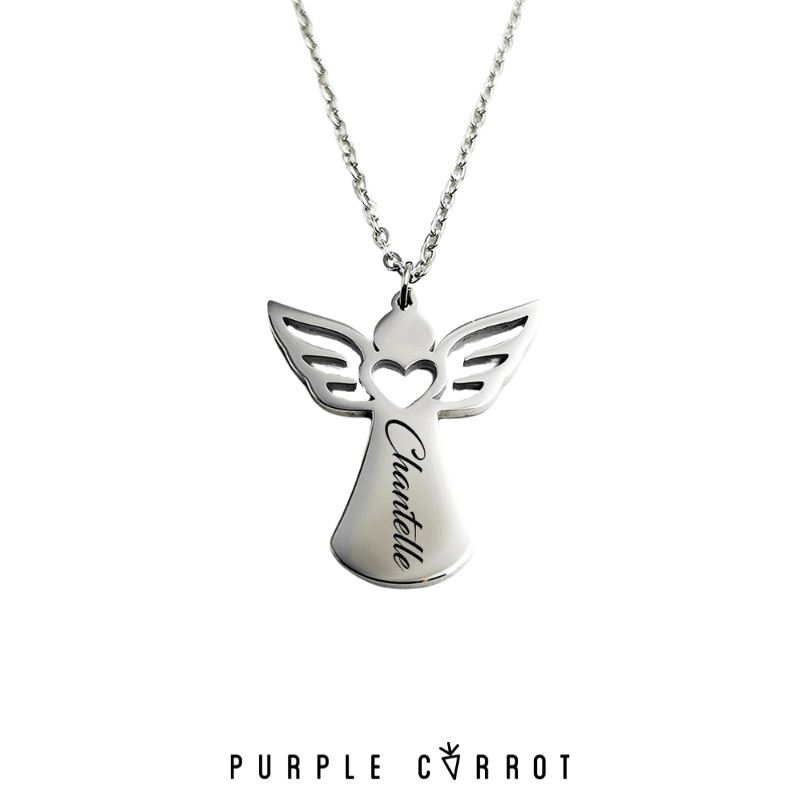 Guardian Angel Pendant Necklace for Men Women Punk Angel Wings Prayer  Necklace Fashion Stainless Steel Jewlery Couple Gift - AliExpress