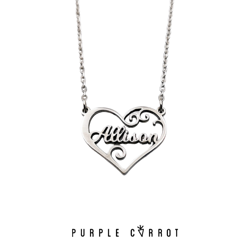 Artisan Name Cutout Heart Necklace
