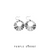 Striped Circle Earrings Silver