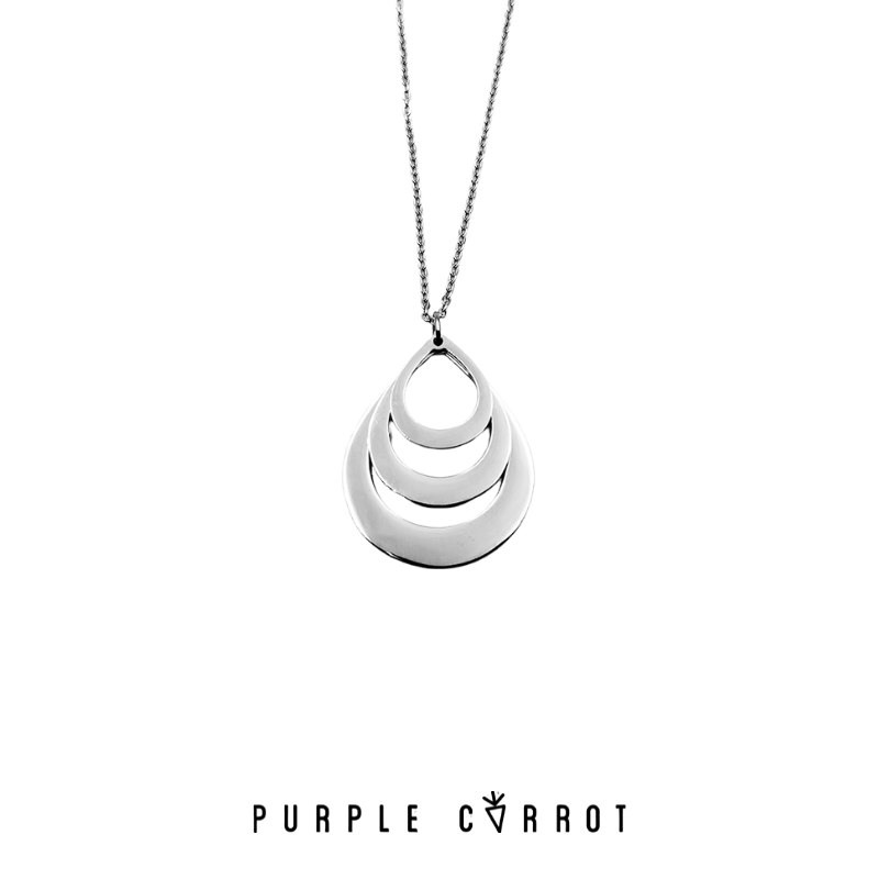 Engraved family 2025 necklace drop shaped