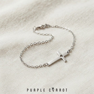Cross Heart Cutout Bracelet