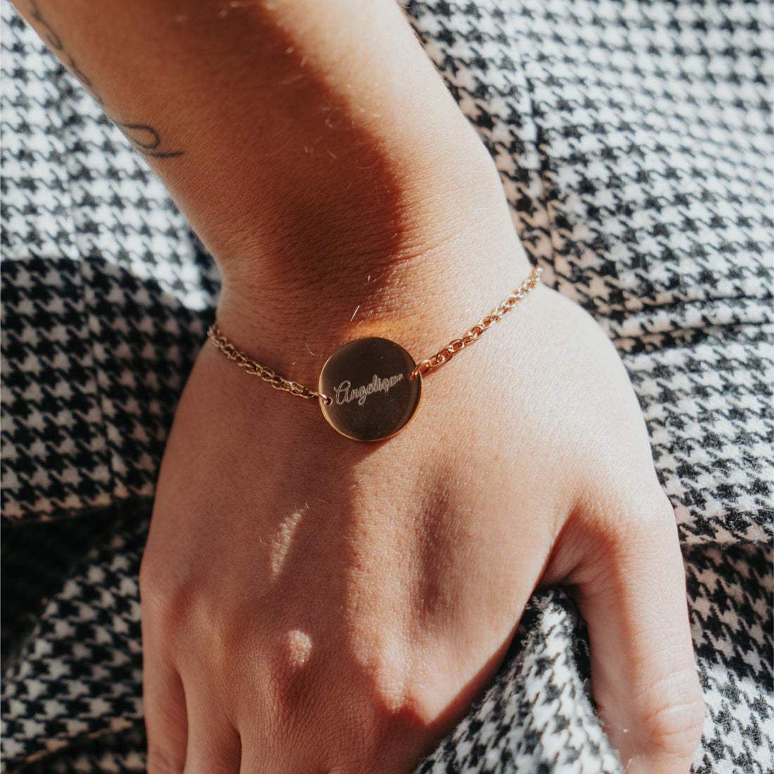 Customisable Round Disc Bracelet