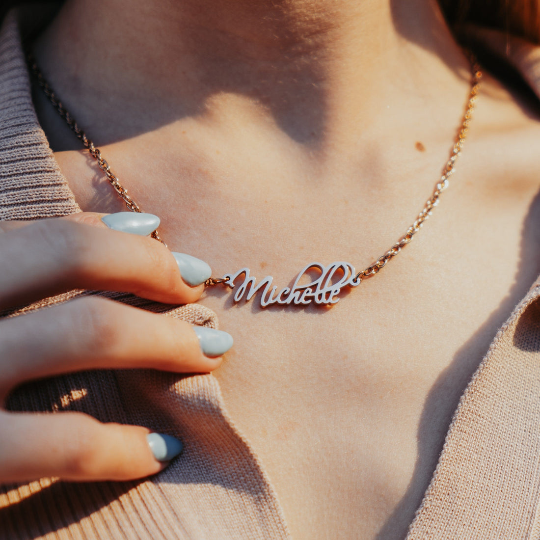 Script Font Cutout Name Necklace