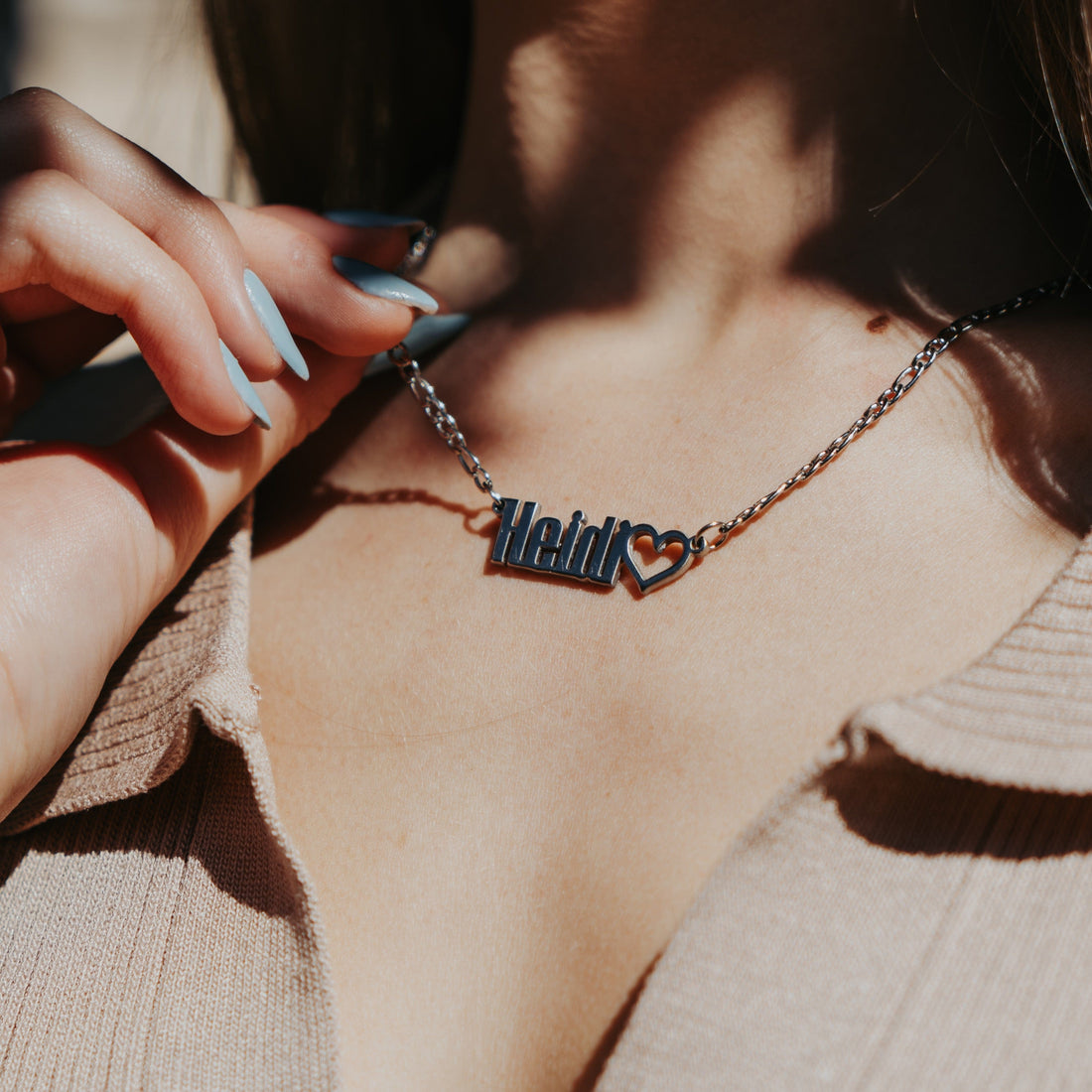 Block Font Cutout Name Necklace or Bracelet