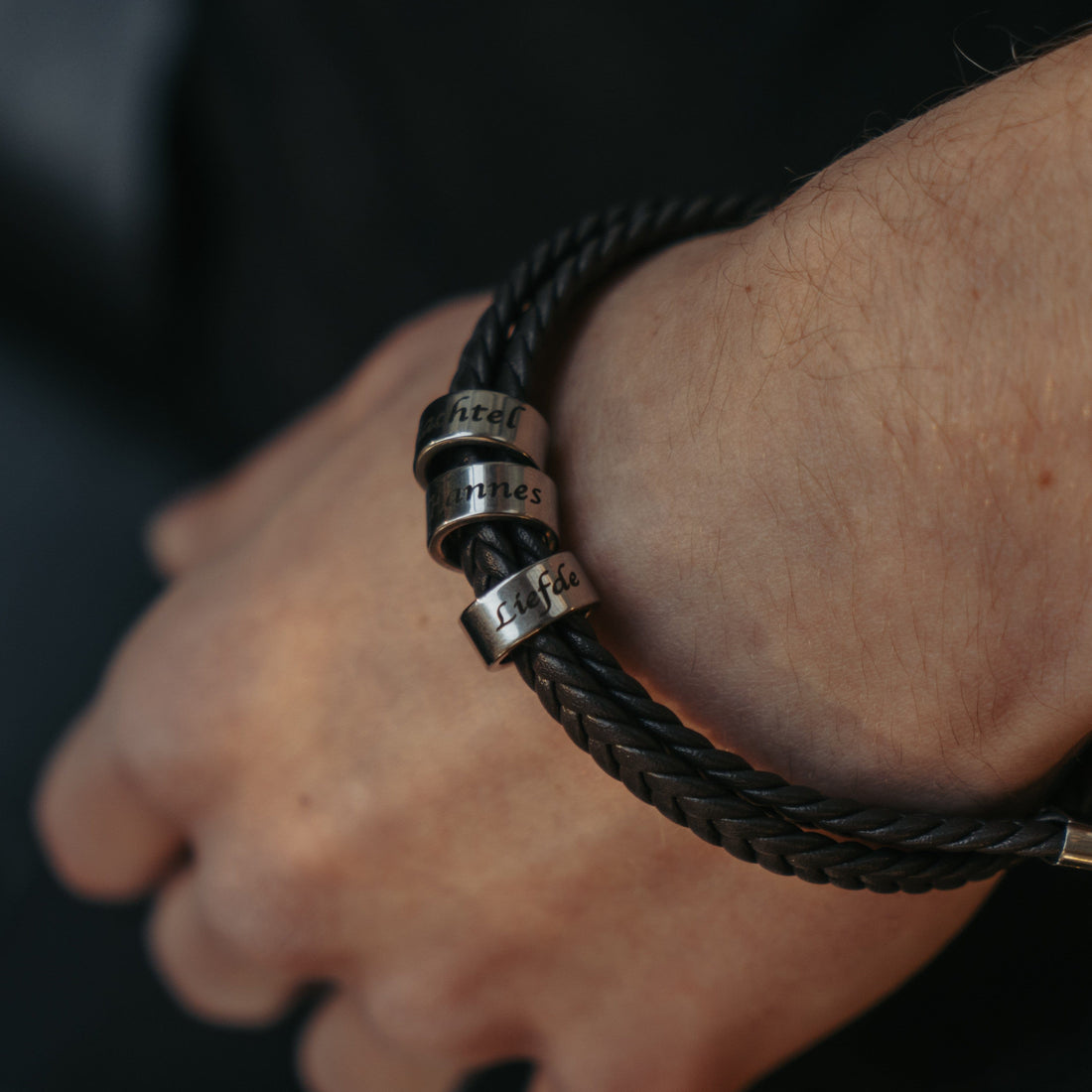 Flat Leather Family Necklace/Bracelet