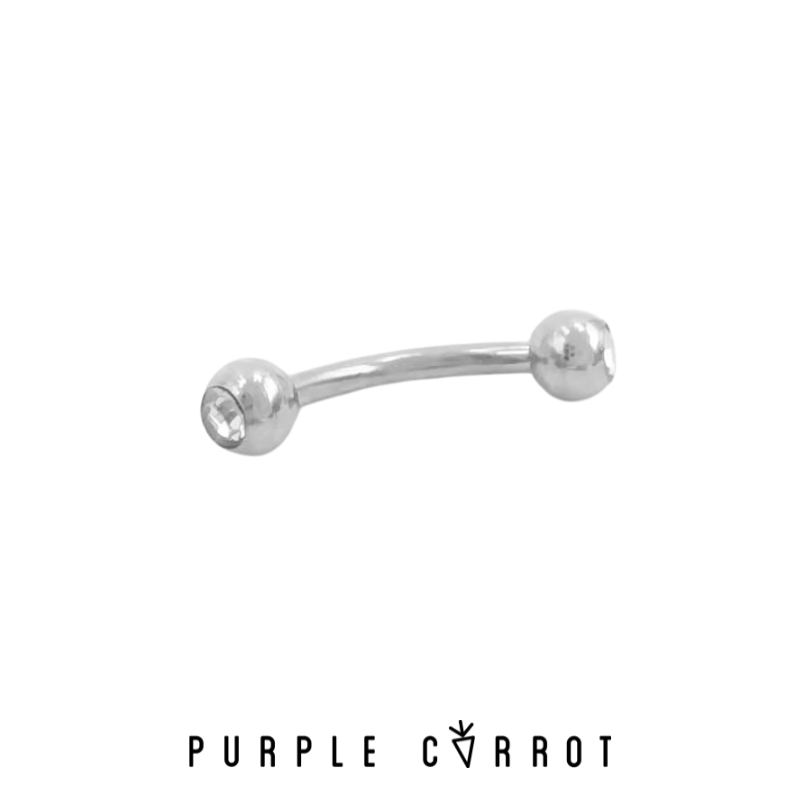 Dual Round Sparkle Barbell Piercing