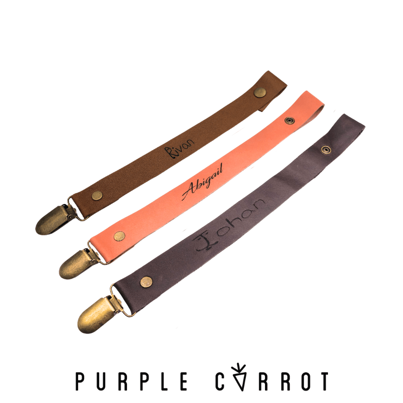 100 % Leather Personalised Dummy clip
