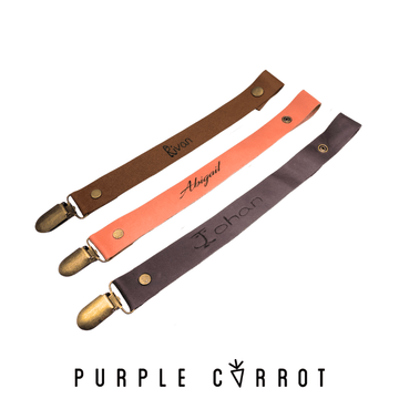 100 % Leather Personalised Dummy clip