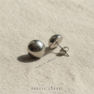Flat Round Stud Earrings