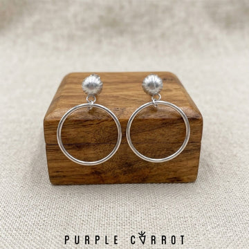 Flat Stud Hoop Earrings