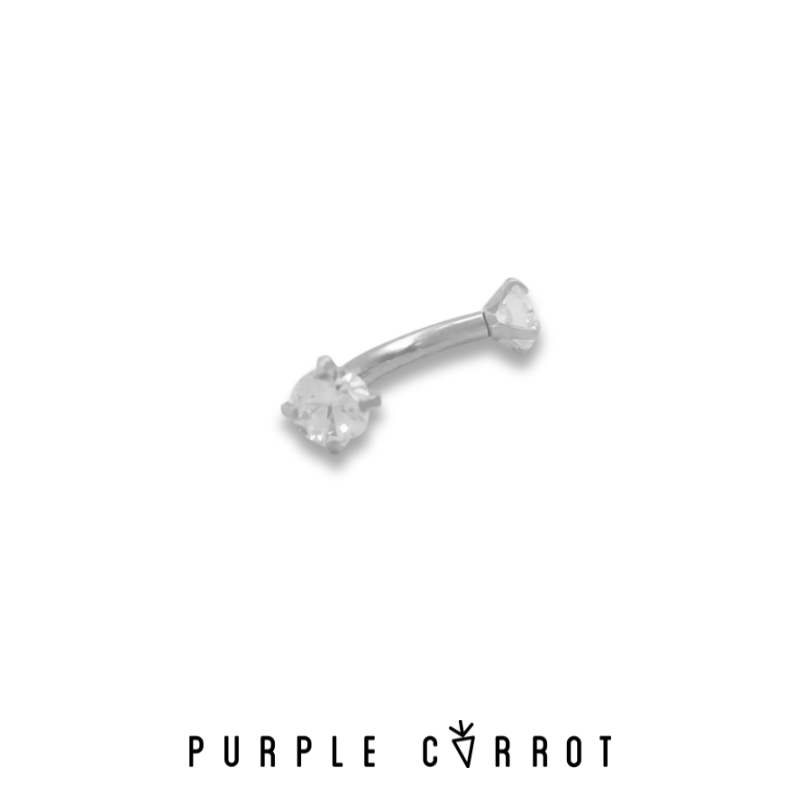 Gleaming Stone Curved Barbell Piercing