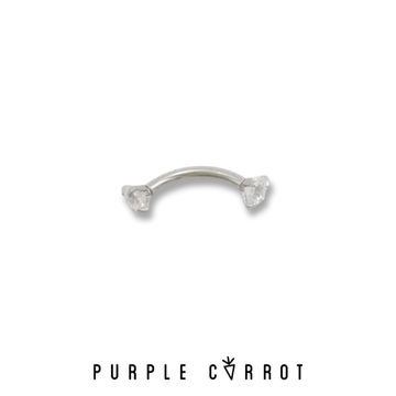 Gleaming Stone Curved Barbell Piercing