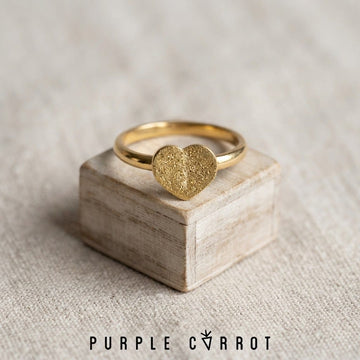 Gold Glitter Heart Ring