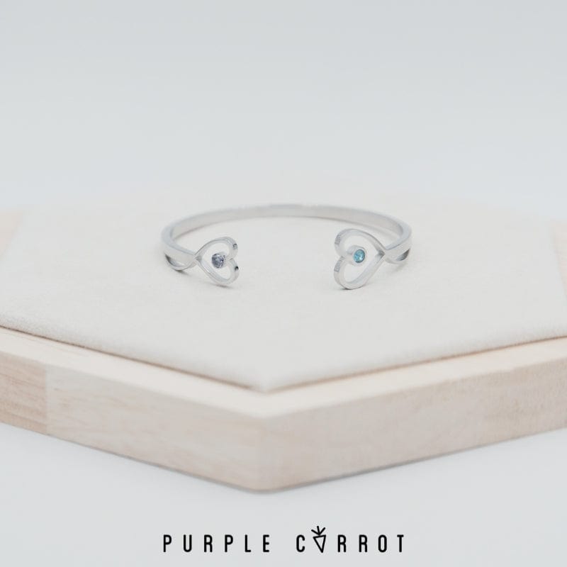 Personalised Children's 925 Silver Bangle In Different Size With Birthstone Gift | UK - Foto 2