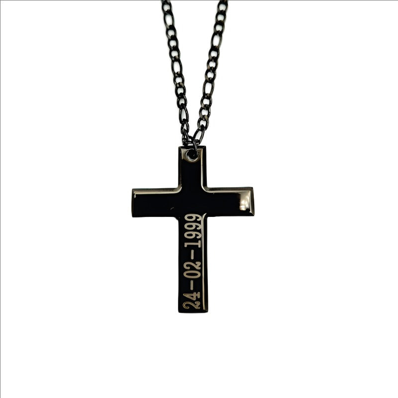Black Cross Pendant &amp; Chain