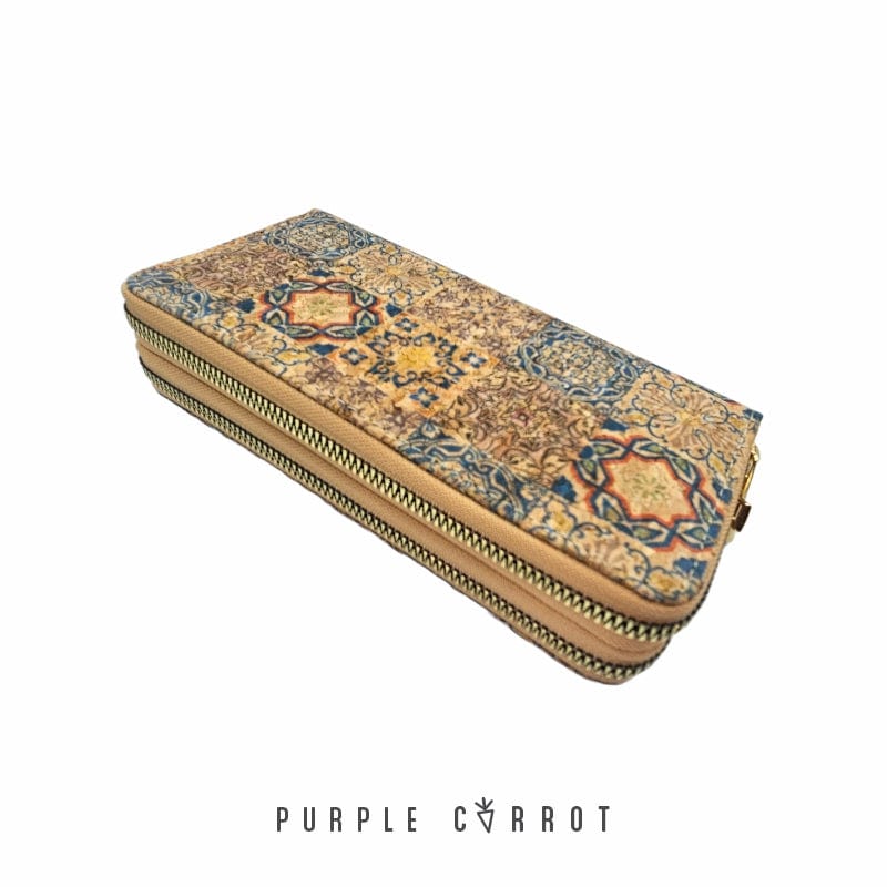 Female Printed Cork Purse Purple Carrot