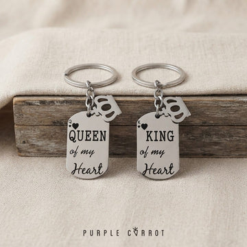 King of my Heart and Queen of my heart Keychain