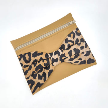 Leopard Zip Bow Bag