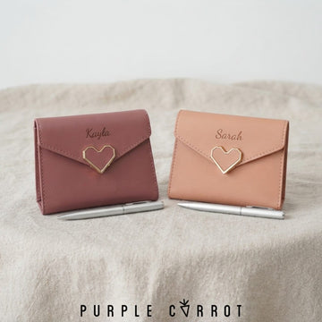 Lovely Mini Heart Clip Wallet (with FREE mini pen)