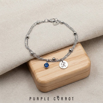 Personalised birthstone anklet or bracelet