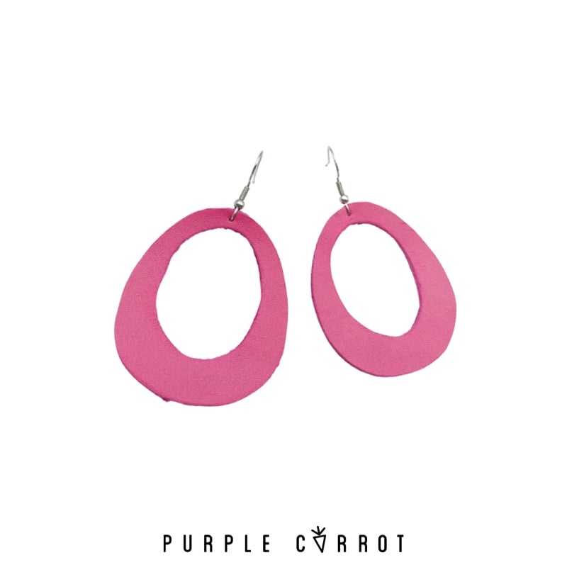 Colored leather drop earrings