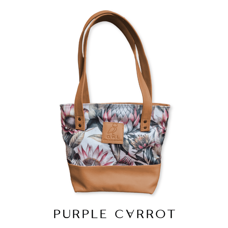 Abstract Suede & 100% Leather Handbag