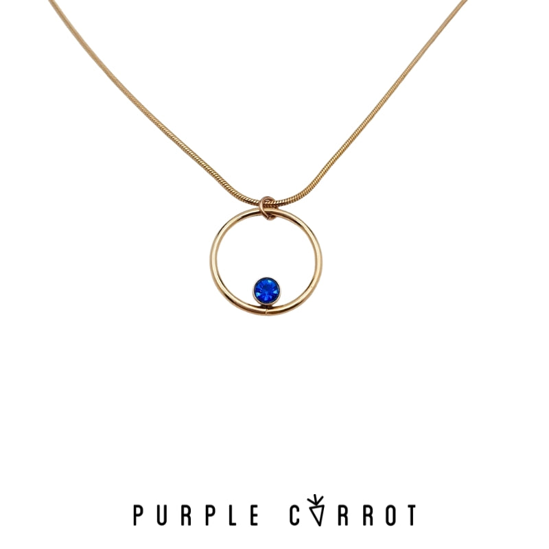 Birthstone Open Circle necklace
