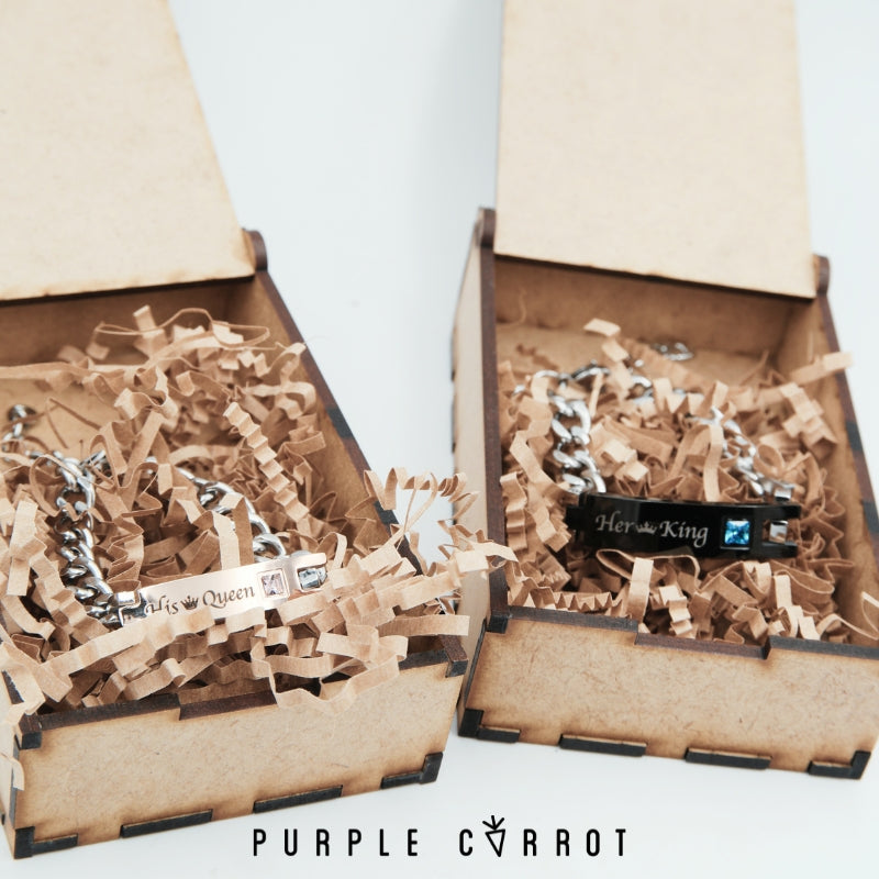 Rosegold and Black Bracelet with stone Giftbox set