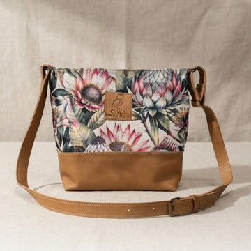 Real Leather Handbags with Suede Detail