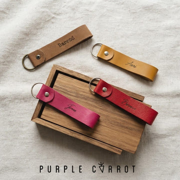 Real Leather Strap Keychain