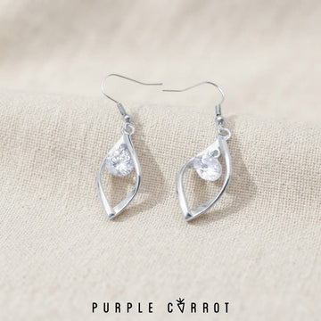 Twisted Clear Stone Dangle Earring