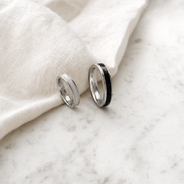 Accent Stripe Rings (White & Black)
