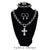 Cross Roly Poly Necklace + bracelet & Stone Cross pendant , earring and ring combo